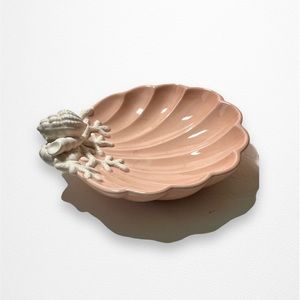 Fitz and Floyd Coquille Seashell Dish Pink